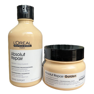Cặp gội + hấp (ủ) tóc L'oreal Lipidium Absolut Repair dành cho tóc hư tổn, 300ml + 250ml