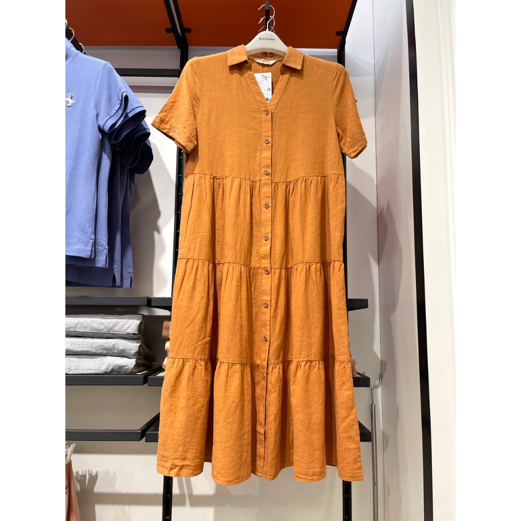 Đầm Dài Nữ Linen Dress Giordano 05462203