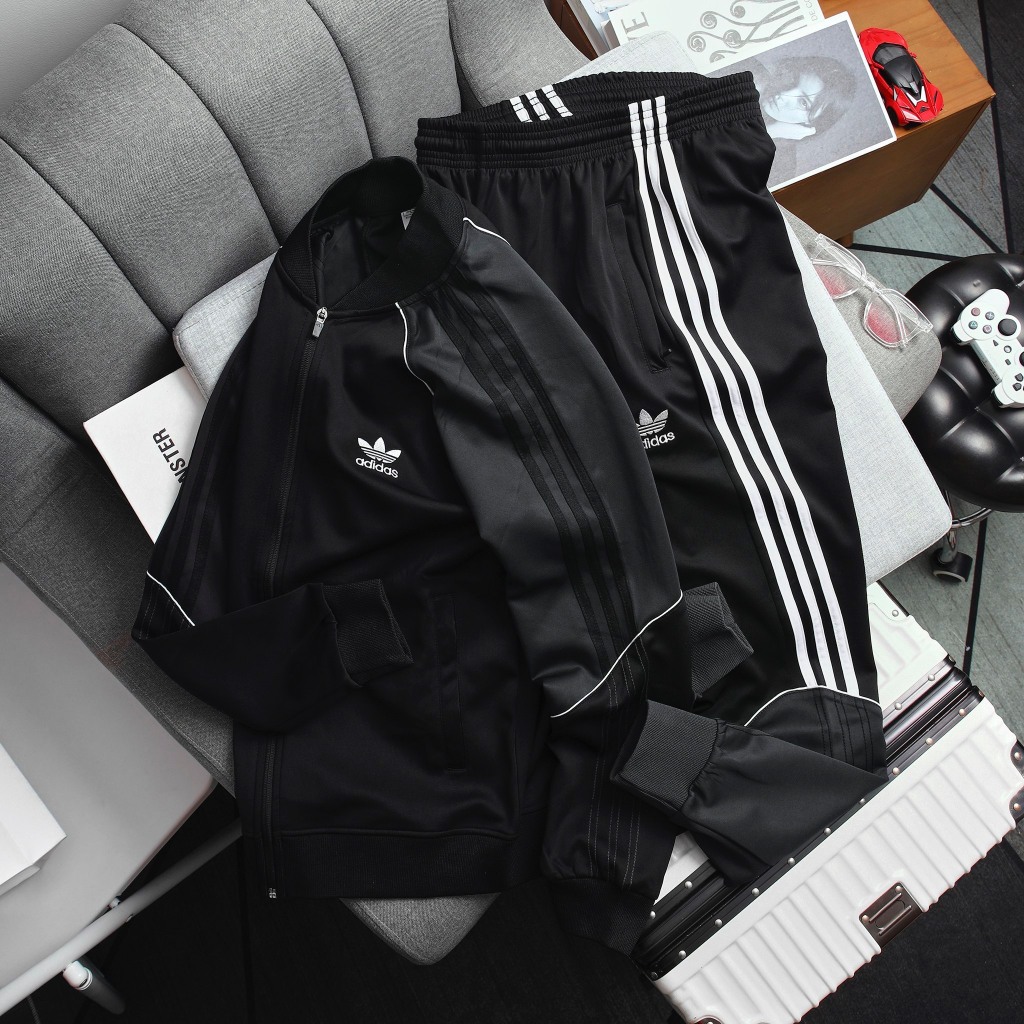 Bộ quần áo nam Adidas SST tracksuits chất liệu nỉ polyester cao cấp, siêu co giãn, không bai xù B163