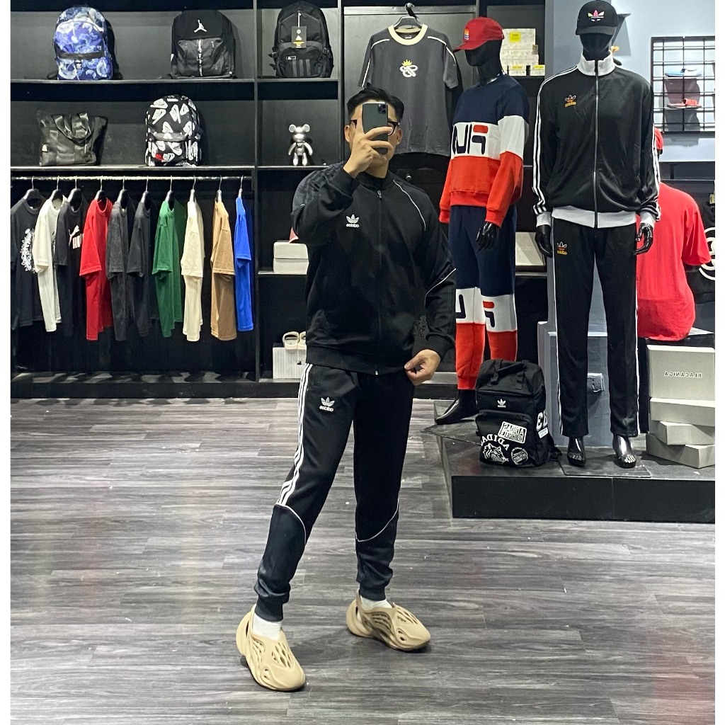 Bộ quần áo nam Adidas SST tracksuits chất liệu nỉ polyester cao cấp, siêu co giãn, không bai xù B163