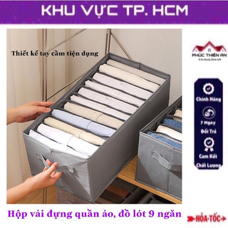 [Mẫu mới] Hộp vải đựng quần áo, đồ lót 9 ngăn có tay cầm - đa năng, tiện dụng