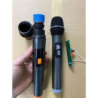 Bộ micro không dây uhf kèm bo mạch tần số 239.4 và 261.8 dùng cho loa kéo