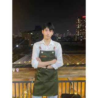 Tạp Dề Phối Da BASIC phù hợp nhân viên pha chế, phục vụ, cắt tóc, nấu ăn MÀU XANH OLIU