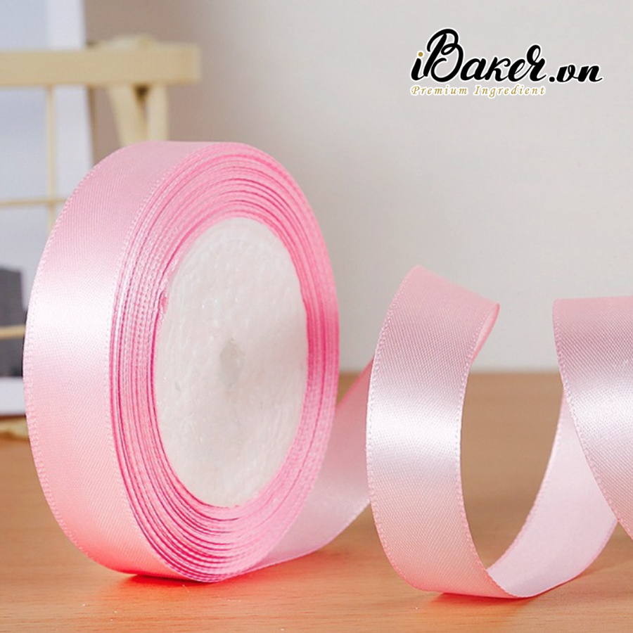 Cuộn ruy băng lụa trơn 2cm*22met nhiều màu sắc trang trí hộp quà, hộp bánh kem