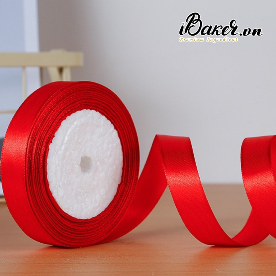 Cuộn ruy băng lụa trơn 2cm*22met nhiều màu sắc trang trí hộp quà, hộp bánh kem