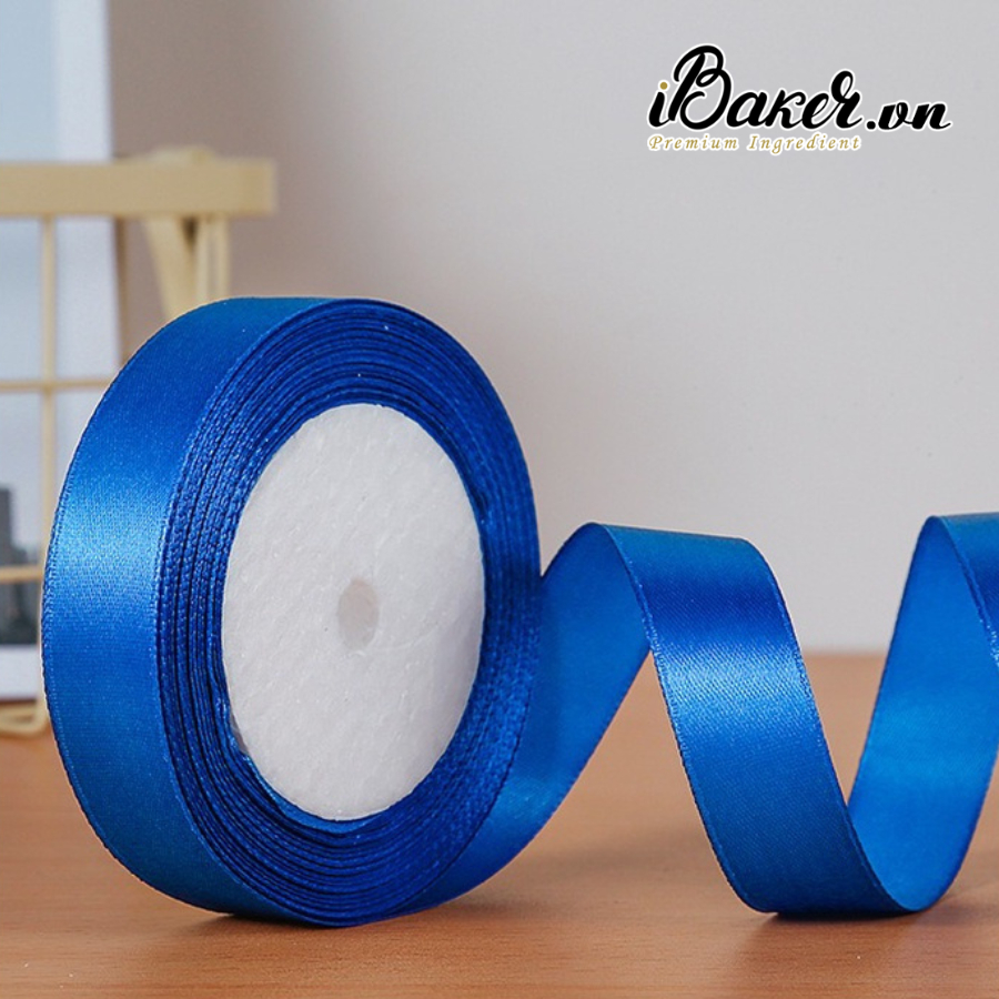 Cuộn ruy băng lụa trơn 2cm*22met nhiều màu sắc trang trí hộp quà, hộp bánh kem