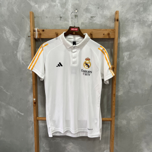 ÁO THUN POLO THỜI TRANG THỂ THAO REAL 2023/24 SỌC VAI