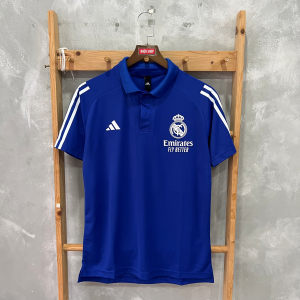 ÁO THUN POLO THỜI TRANG THỂ THAO REAL 2023/24 SỌC VAI