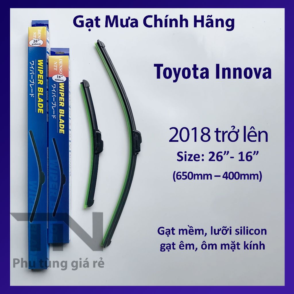 Bộ 2 gạt mưa Toyota Innova các đời và gạt mưa các dòng xe khác của Toyota: Land Cruiser, Previa, Vios, Yaris .