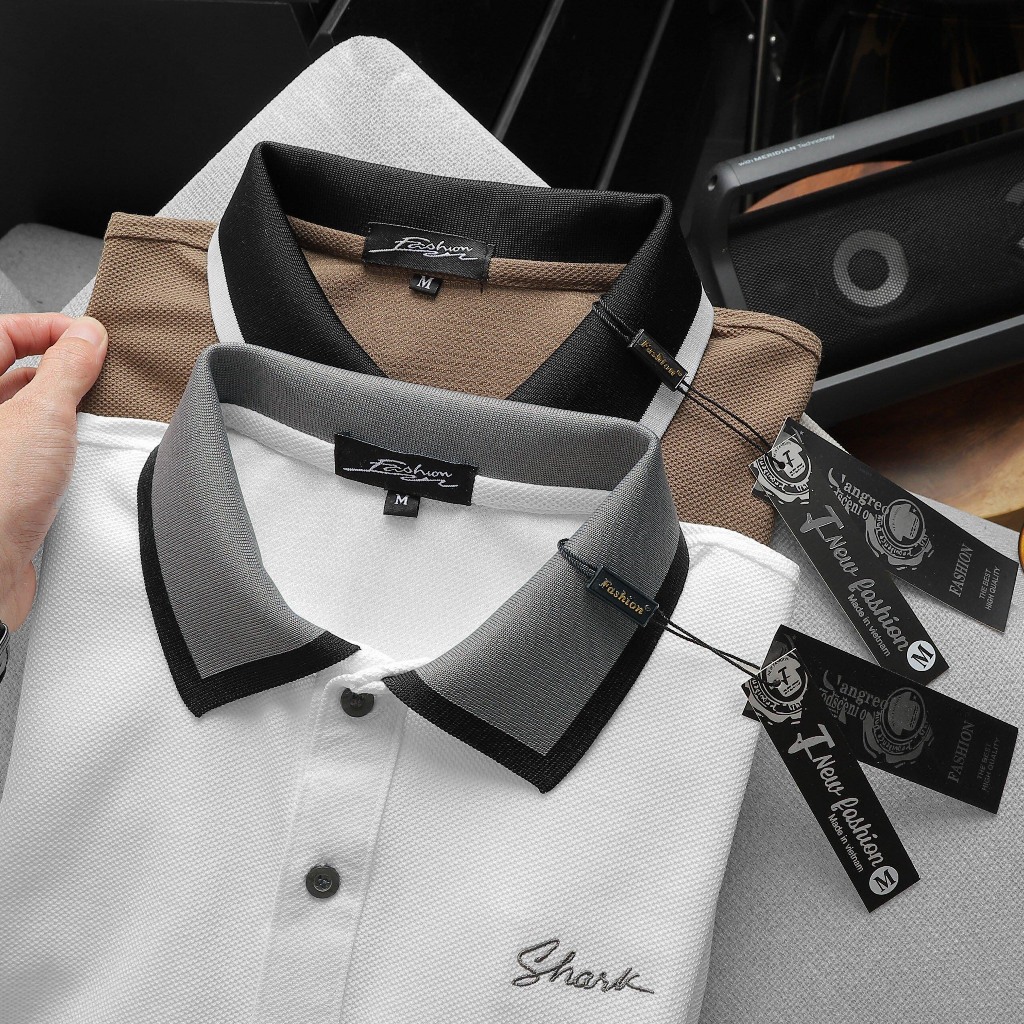 Áo thun POLO SHARK vải Cotton Lục giác cao cấp, chất vải mềm mại, thoáng mát, sang trọng, tinh tế - WILD BEAR