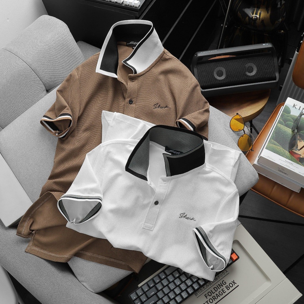 Áo thun POLO SHARK vải Cotton Lục giác cao cấp, chất vải mềm mại, thoáng mát, sang trọng, tinh tế - WILD BEAR
