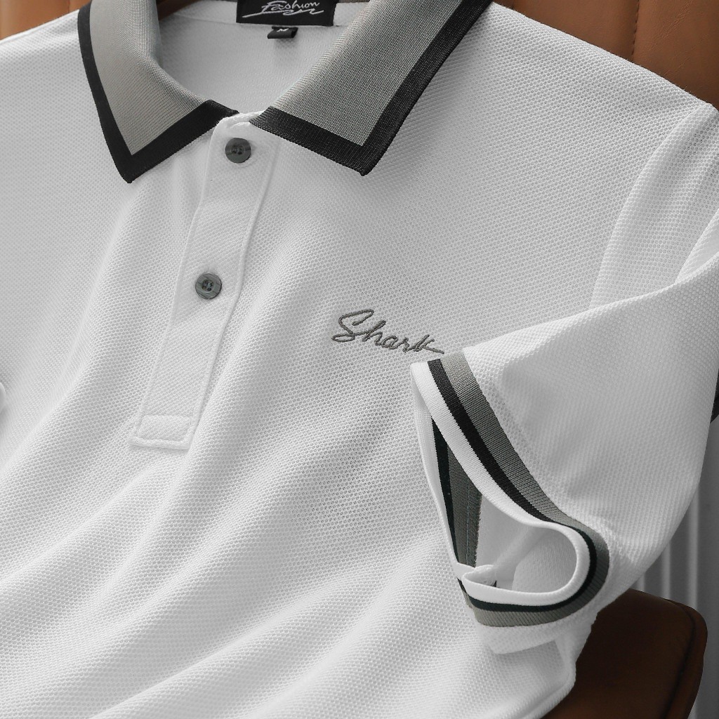 Áo thun POLO SHARK vải Cotton Lục giác cao cấp, chất vải mềm mại, thoáng mát, sang trọng, tinh tế - WILD BEAR