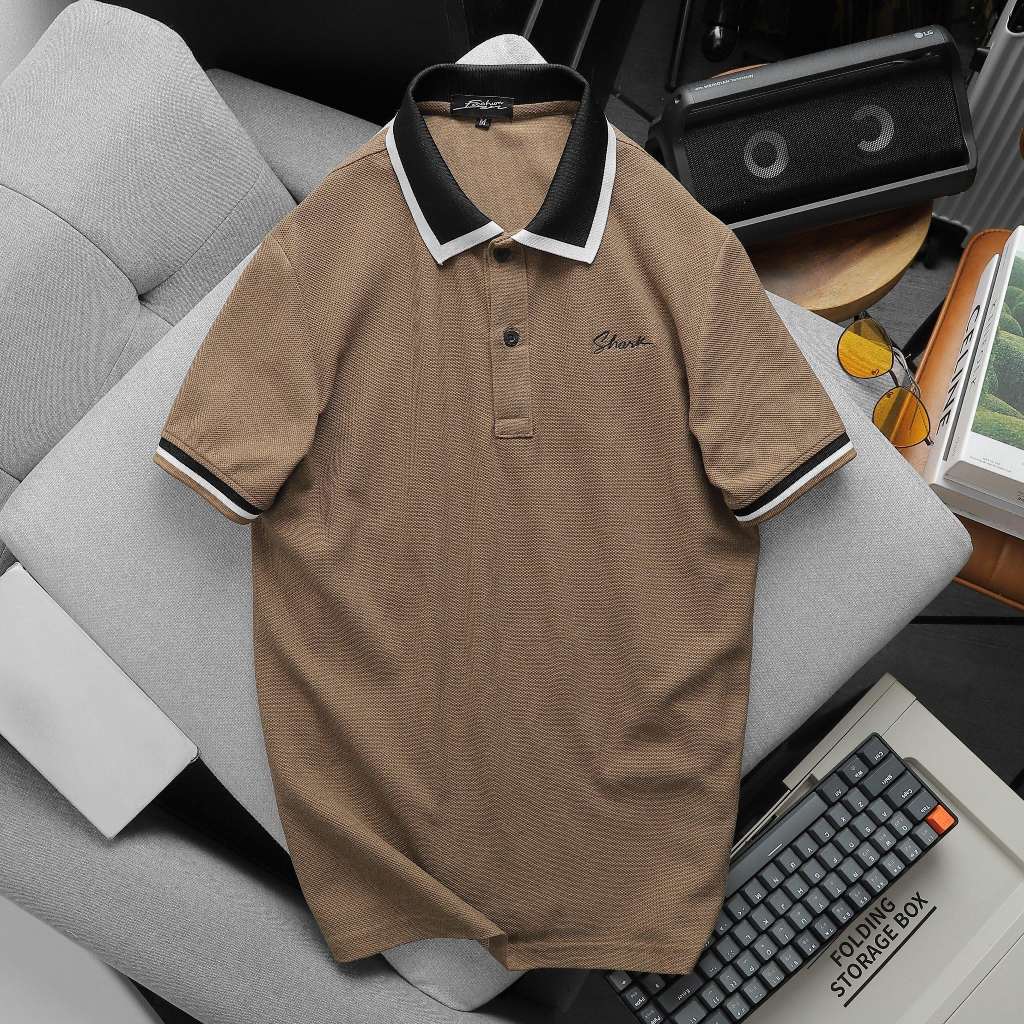 Áo thun POLO SHARK vải Cotton Lục giác cao cấp, chất vải mềm mại, thoáng mát, sang trọng, tinh tế - WILD BEAR