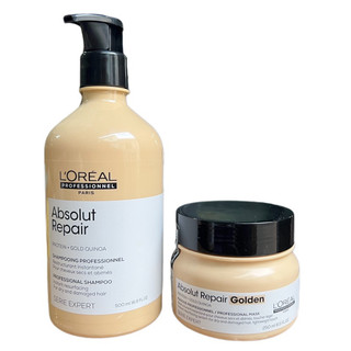 Dầu gội và hấp phục hồi tóc hư tổn Absolut Repair Gold Quinoa + Protein L'oreal 500ml/250ml