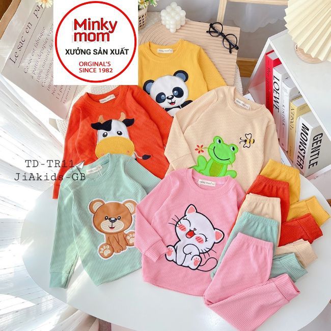 (7-27KG DƯỚI 6 TUỔI) Bộ Bé Trai Bé Gái Chất Gân Tăm Dày Dặn Ấm Áp Cho Bé Minky Mom Chính Hãng LOẠI 1 GDD02