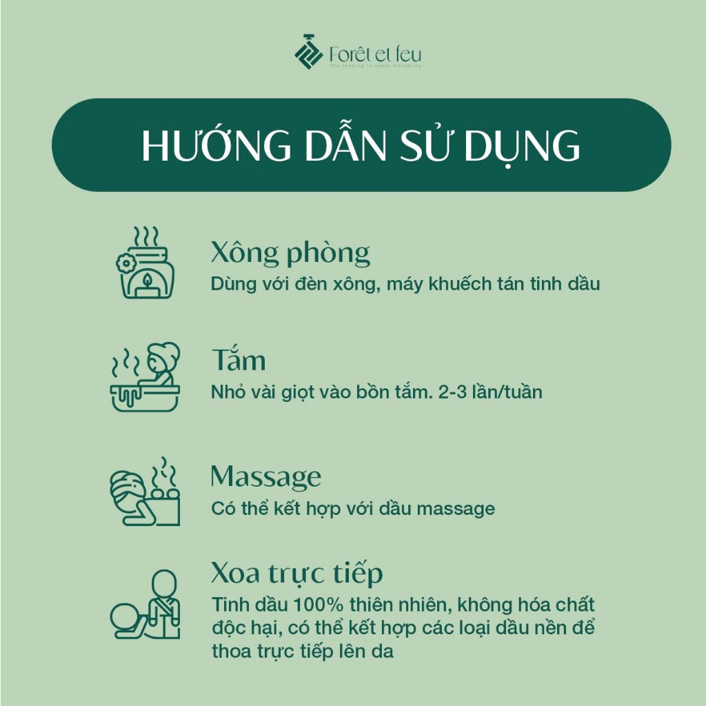Tinh dầu Khuynh Diệp thủ công Forêt et feu thiên nhiên hữu cơ dung tích 5ml, 30ml và 100ml