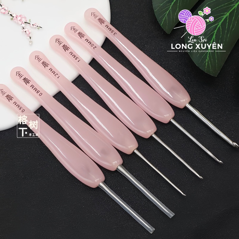 [SẴN] Kim móc Jinlan hồng cán nhựa