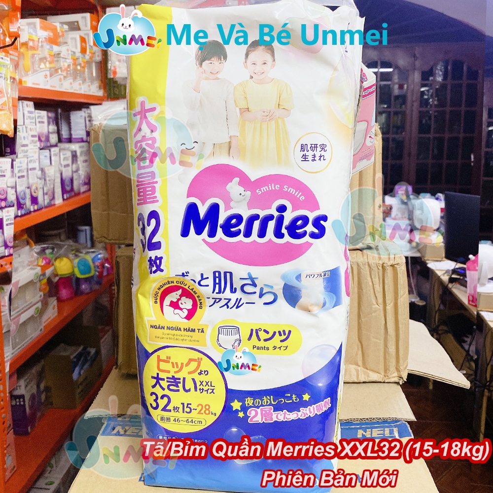 Tã/bỉm quần Merries size XXL - 32 miếng (Cho bé 15 - 28kg)