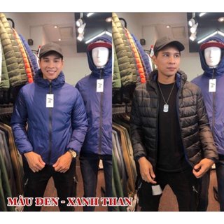 Áo Phao Nam Siêu Nhẹ 2 mặt khoác nam siêu nhẹ Áo Khoác Lông Vũ pha Trần Bông Có 4 túi