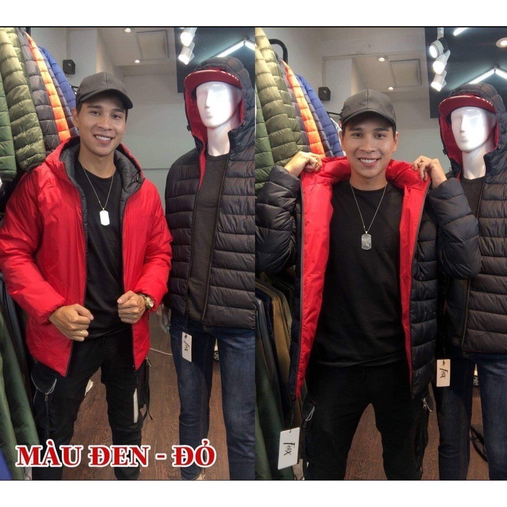 Áo Phao Nam Siêu Nhẹ 2 mặt khoác nam siêu nhẹ Áo Khoác Lông Vũ pha Trần Bông Có 4 túi