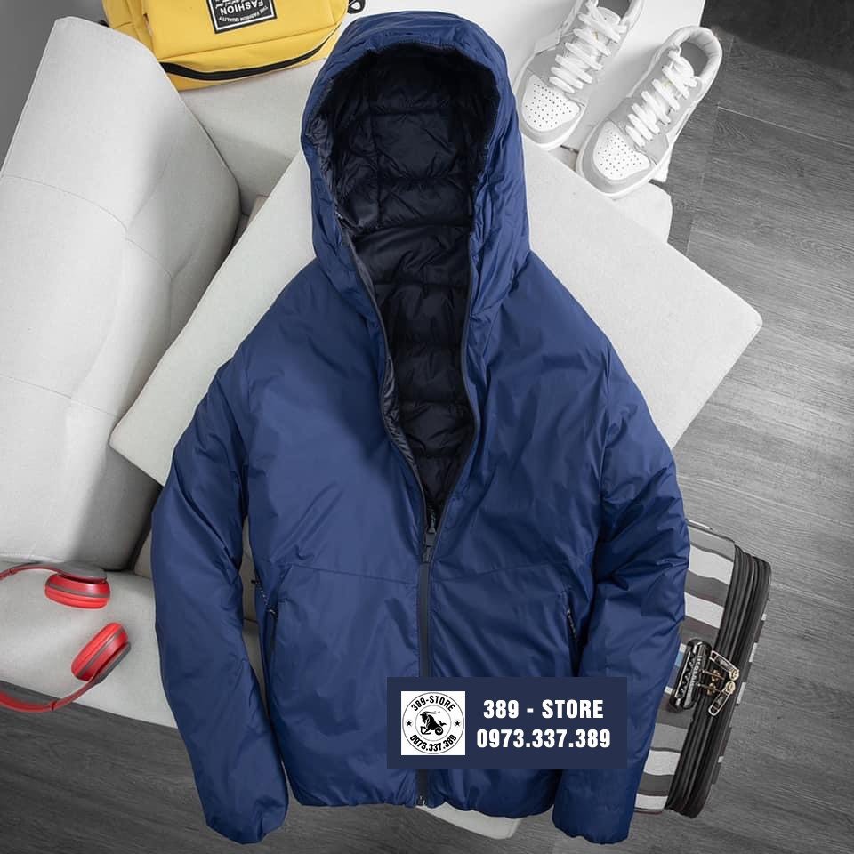 Áo Phao Nam Siêu Nhẹ 2 mặt khoác nam siêu nhẹ Áo Khoác Lông Vũ pha Trần Bông Có 4 túi