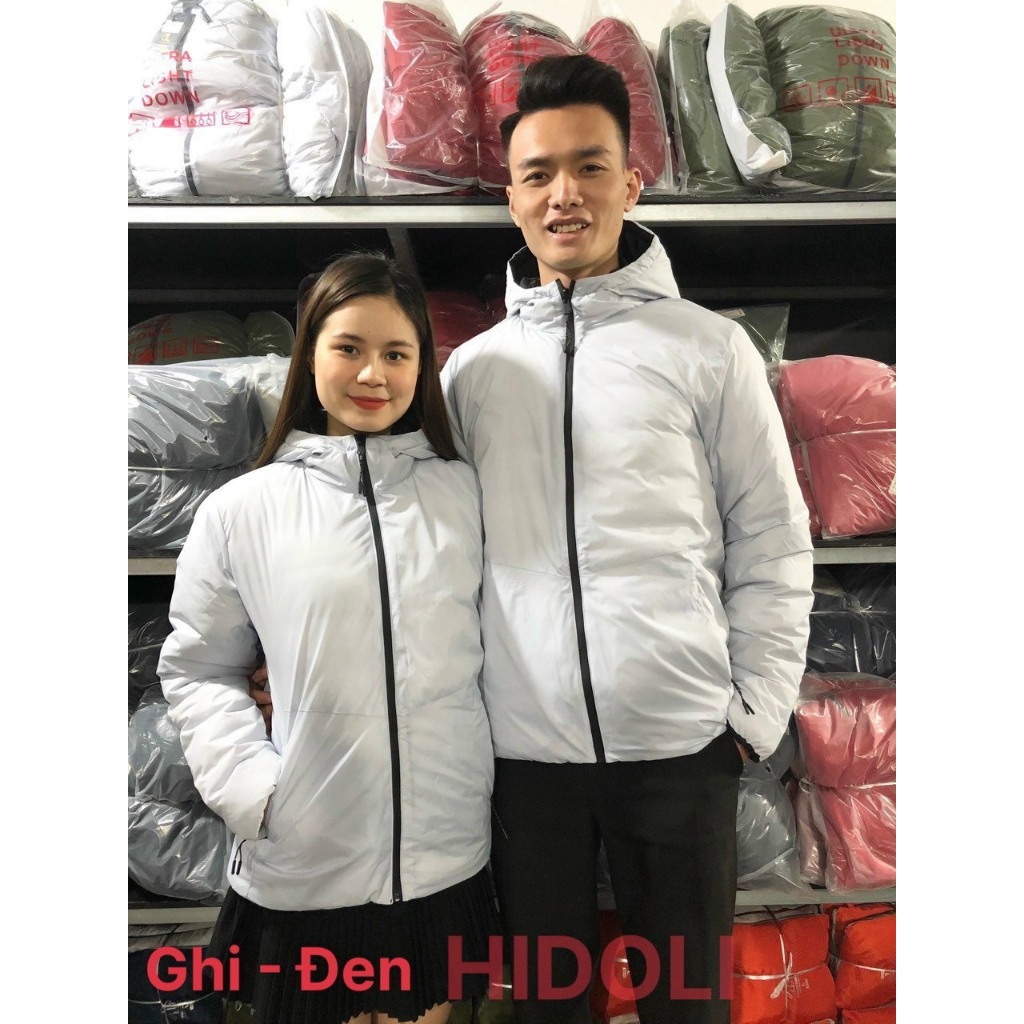 Áo Phao Nam Siêu Nhẹ 2 mặt khoác nam siêu nhẹ Áo Khoác Lông Vũ pha Trần Bông Có 4 túi