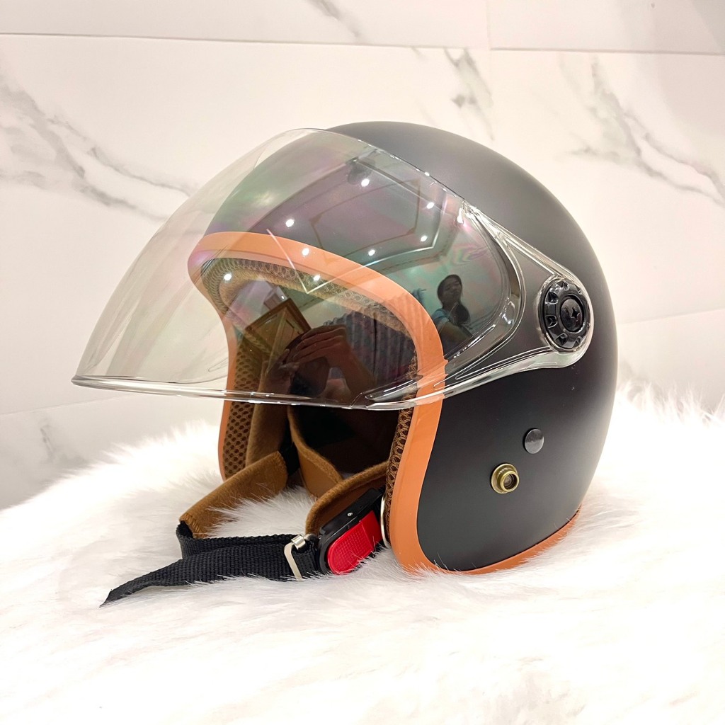 Mũ Bảo Hiểm 3/4, Nón Bảo Hiểm Có Kính Poc Che Kín Mặt Chống Tia UV Thời Trang