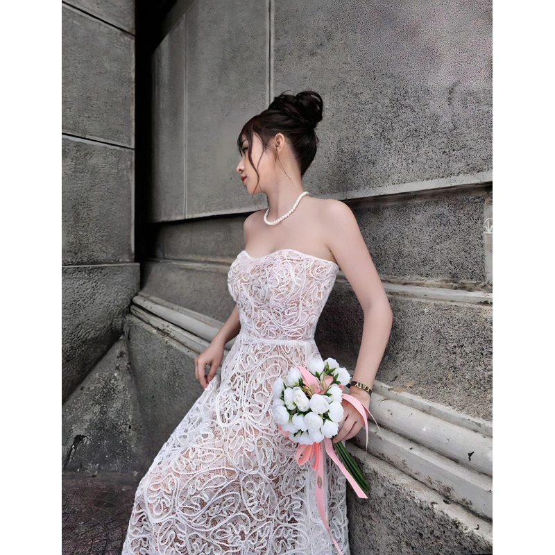 Đầm cúp ren xoè công chúa