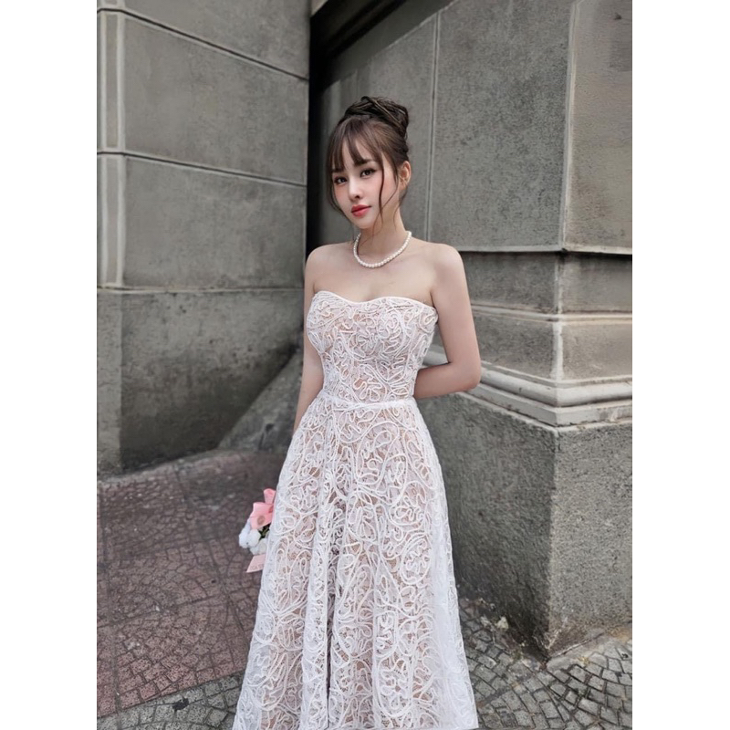 Đầm cúp ren xoè công chúa