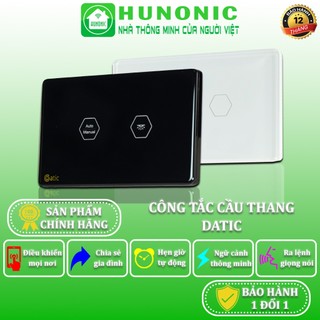 Công tắc cầu thang cảm ứng, công tắc wifi thông minh hunonic datic - dtsw01cp