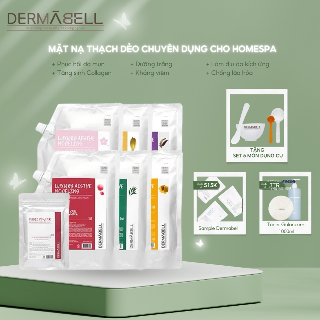 Mặt nạ thạch DERMABELL Luxury Modelling mask phục hồi dưỡng trắng, tăng sinh collagen