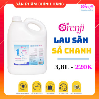 Nước lau sàn diệt khuẩn, không hóa chất ORENJI 3,8L sạch nhanh, không trơn, thơm mát tinh dầu sả