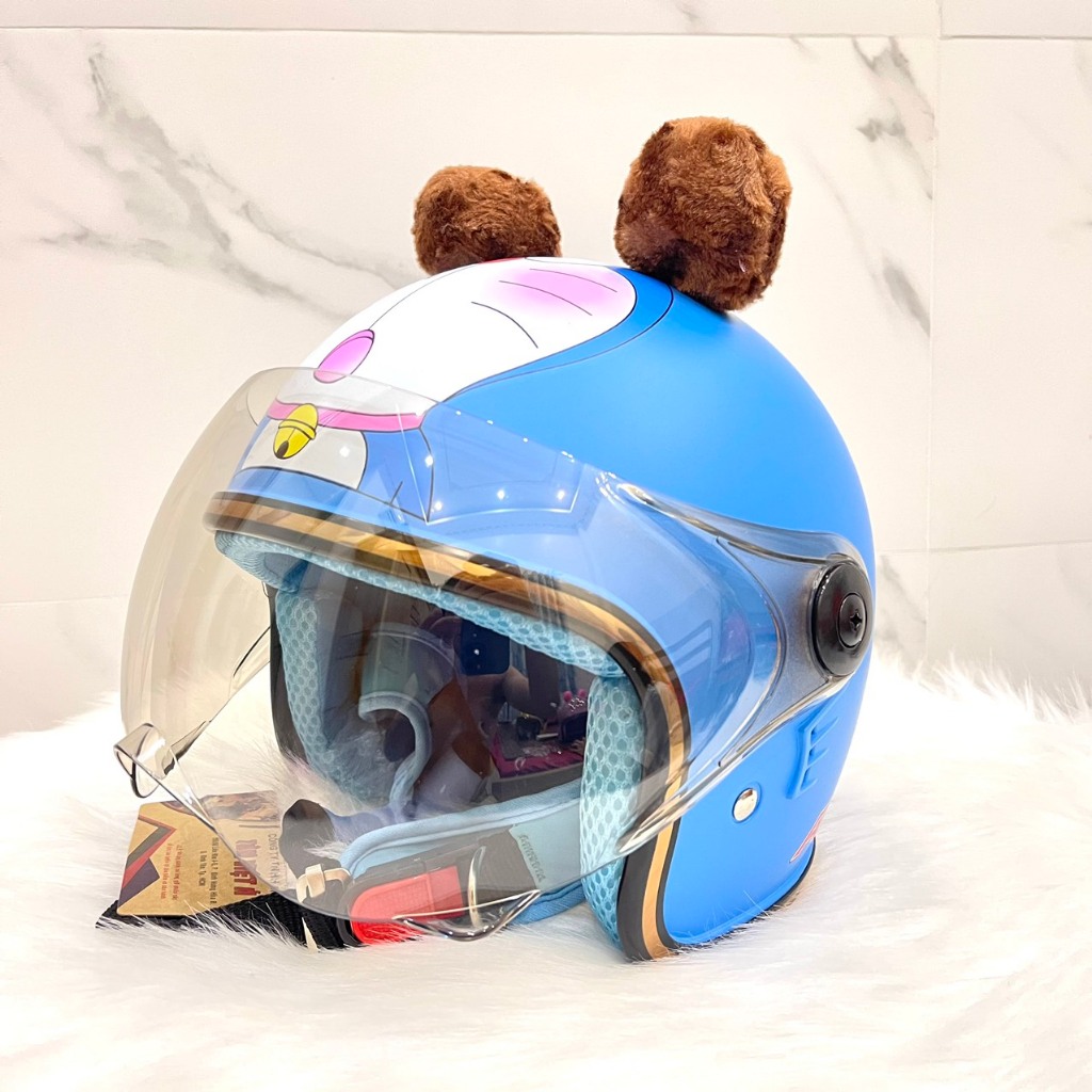 Mũ Bảo Hiểm 3/4 Trẻ Em, Nón Bảo Hiểm 3/4 Có Kính Chống Tia UV Cho Bé Từ 4 đến 10 Tuổi