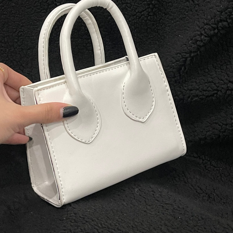 Túi xách tay túi mini hai quai dáng hộp đơn giản dễ phối đồ kèm quai đeo chéo LK355