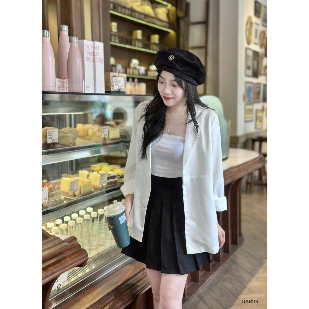 Áo khoác vest cut lưng nút sau phong cách công sở CHIBEST DAB119