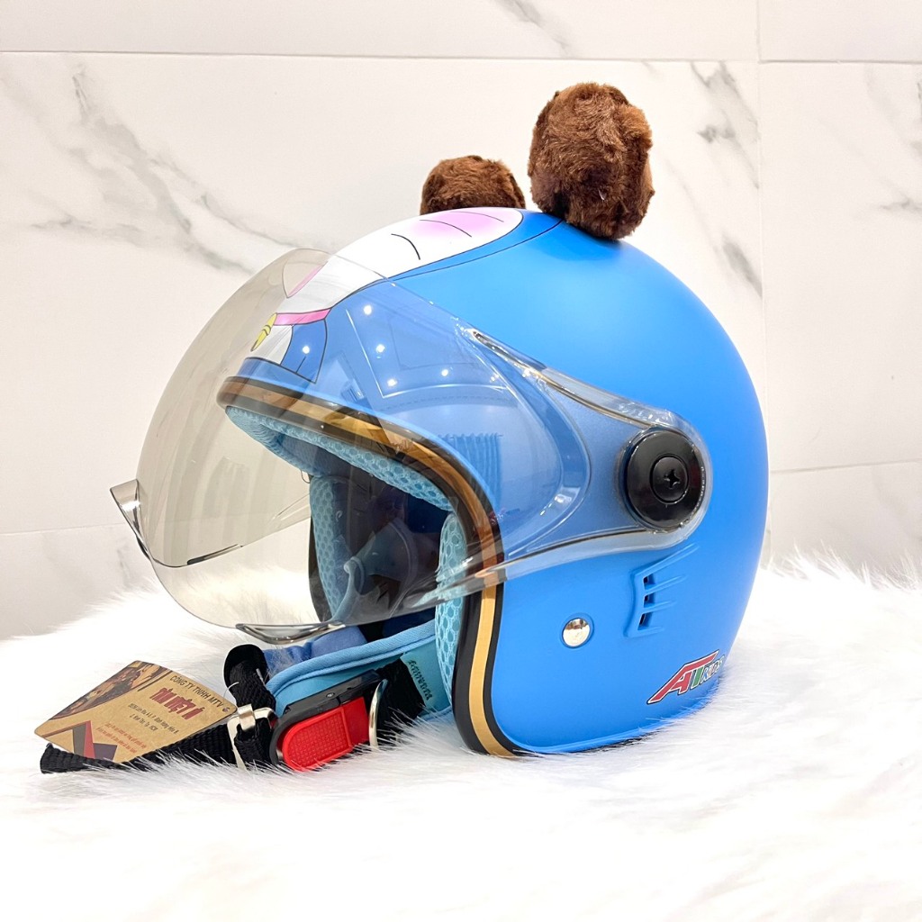 Nón Bảo Hiểm 3/4 Trẻ Em Pikachu, Nón Bảo Hiểm Cho Bé Từ 4  Đến 10 Tuổi - Đạt Chuẩn QR