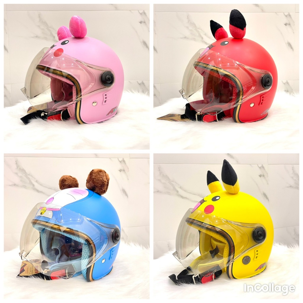 Nón Bảo Hiểm 3/4 Trẻ Em Pikachu, Nón Bảo Hiểm Cho Bé Từ 4  Đến 10 Tuổi - Đạt Chuẩn QR