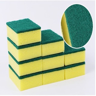 Miếng cọ rửa chén bát xanh vàng tiện dụng - Miếng bọt biển cọ rửa xoong nồi