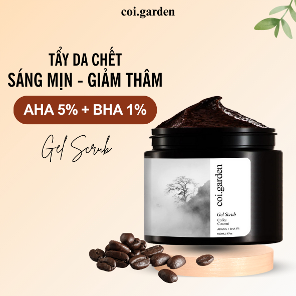 Tẩy tế bào chết body Coigarden 500ml cà phê sữa dừa - tẩy da chết body cà phê sữa dừa trắng mịn da