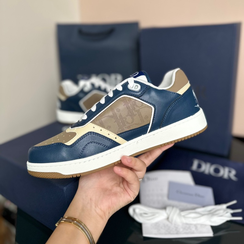 Giày Dio b27 low brown navy  xanh nâu da thật lai au fullbox cao cấp dành cho nam nữ