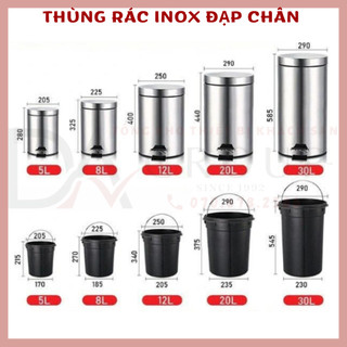 Thùng rác inox đạp chân, thùng rác văn phòng cao cấp