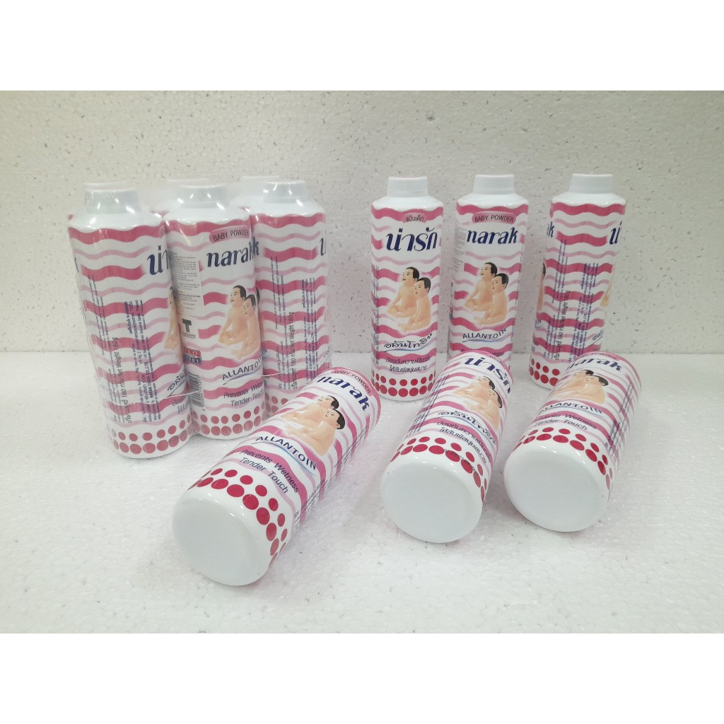 Phấn Thơm Baby Narak chống ẩm ướt, rơm sả, bị hăm Thái Lan 180g