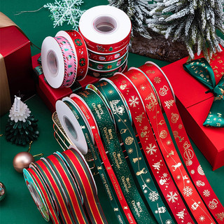Cuộn ~25m Dây Ruy Băng Thắt Nơ Noel Giáng Sinh Decor Gói Quà
