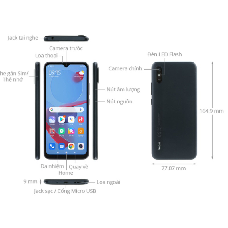 Xiaomi redmi 9a ram4 64gb Siêu pin 5000mah Tặng kèm ốp sạc và cường lực