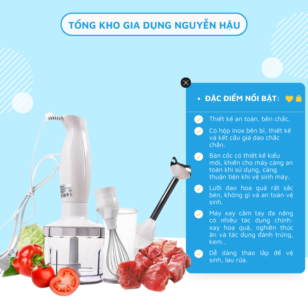 Máy Xay Cầm Tay Sokany Hb230a Loại Bộ, Xay Sinh Tố ,máy Xay Đa Năng Cao Cấp. Tongkhogiadung