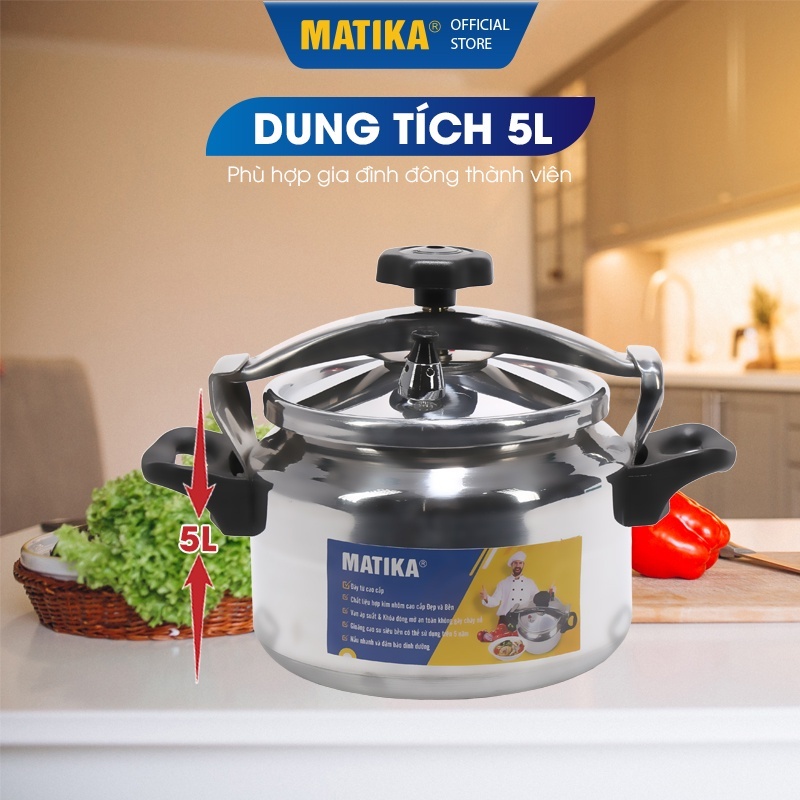 Nồi Áp Suất Bếp từ bếp ga MATIKA Dung Tích 5L MTK-9255