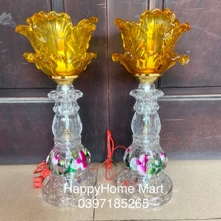 ĐÈN THỜ HOA Ly - ĐẾ HOA SEN CAO 40cm ( 1 đôi )