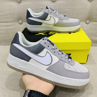 Giày Air Force 1 Xám, Sneaker AF1 Xám  Da Lộn Than Hoa Hàng Chuẩn Cao Cấp, Form Đẹp, Fill Bill Box Bảo Vệ.