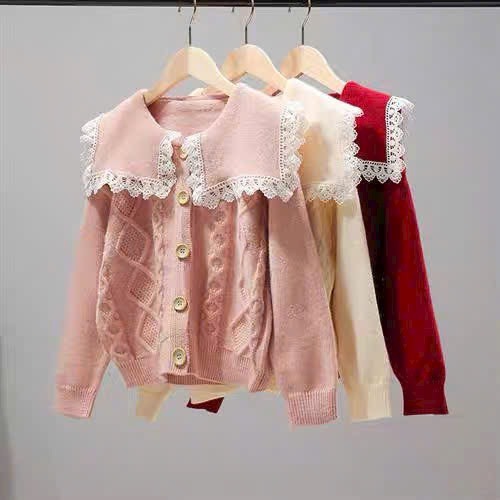 Áo len nữ viền bèo cổ