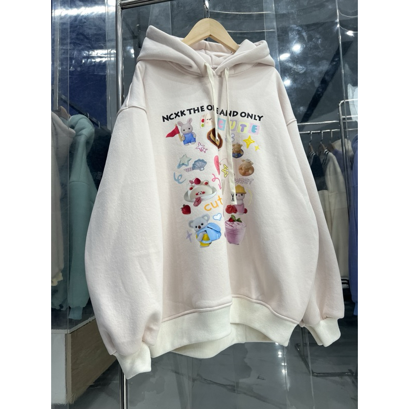 Áo nỉ hoodie lông cừu NCXK